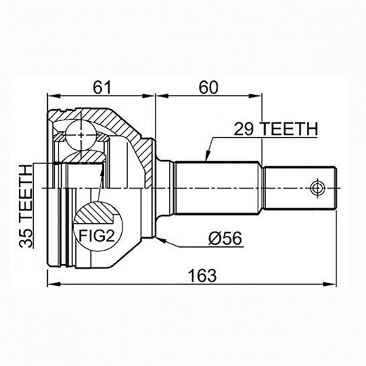 Шрус наружный переднего привода Nissan Qashqai, X-Trail, Dualis Patron PCV3214