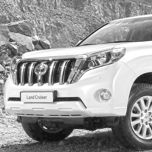 Бампер передний Toyota Land Cruiser Prado '13-'17 под омыватели фар JORDEN 
