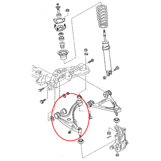 Рычаг передний Mazda RX-8 '03-'13 правый нижний 2WD контрактный