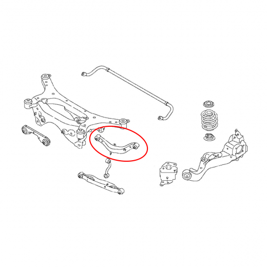 Рычаг задний Nissan Serena '05-'10/ Juke '10-'17/ AD/ Expert '06-'16/ Lafesta '04-'10 правый верхний поперечный 4WD контрактный