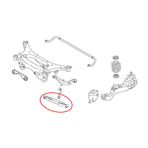 Рычаг задний Nissan Serena '05-'10/ Juke '10-'17/ AD/ Expert '06-'16/ Lafesta '04-'10 нижний поперечный 4WD контрактный