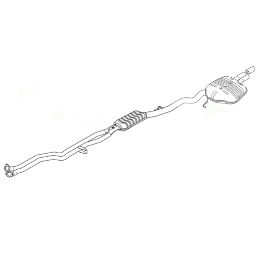 Глушитель BMW 5 Series E60 '03-'10 (N52B25, N53B25, M54B25-256S5, N53B30, M54B30-306S3, N52B30) 2WD (в сборе с резонатором) Контрактный