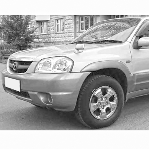 Крыло переднее Mazda Tribute '00-'06 левое под уширитель, зеркало контрактное