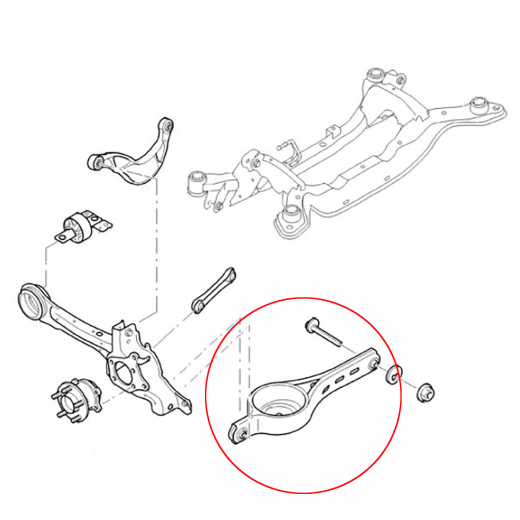 Рычаг задний Ford Mondeo '07-'15/ S-Max '06-'15 нижний поперечный, под пружину 2WD контрактный