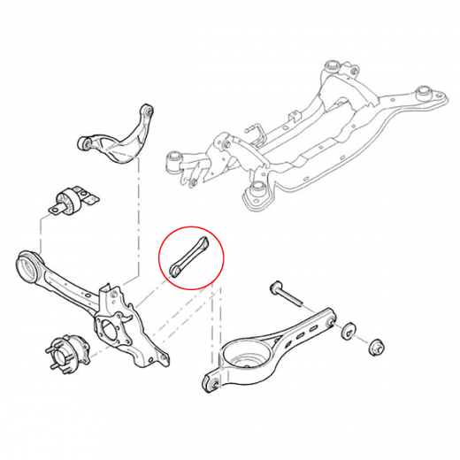 Рычаг задний Ford Mondeo '07-'15/ S-Max '06-'15/ Volvo S80 '06-'16/ S60 '10-'18 нижний поперечный, прямой 2WD контрактный