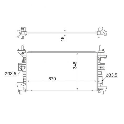 Радиатор охлаждения Ford Focus III '11-'19 (PNDA, MGDA, XQDA) AT контрактный в сборе