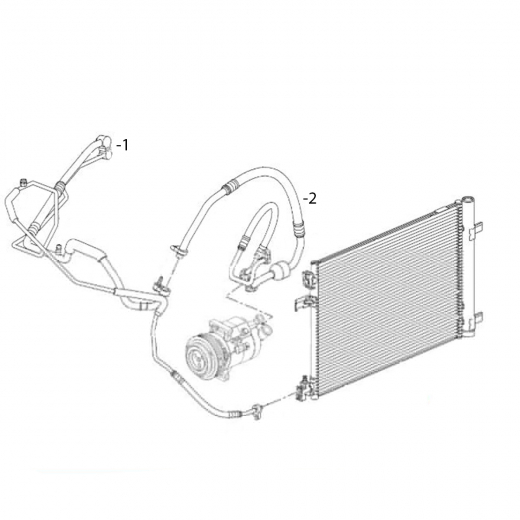 Трубки/ шланги кондиционера (комплект) Chevrolet Cruze '09-'15 (2H0 F18D4) Контрактный