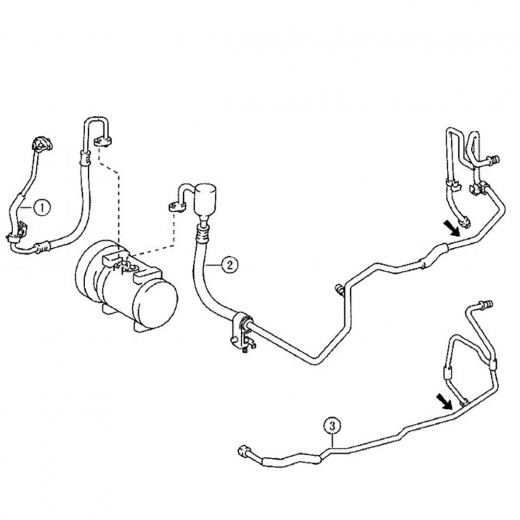 Трубки/ шланги кондиционера (комплект) Toyota Ipsum '01-'03 (2AZ-FE) Контрактный