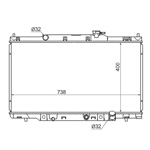 Радиатор охлаждения Honda CR-V '01-'06 (K20A, K24A1, K20A4) AT квадратный разъем контрактный в сборе