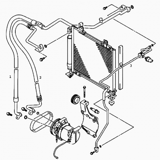 Трубки/ шланги кондиционера (комплект) Suzuki Swift '00-'05 (M13A) Контрактный
