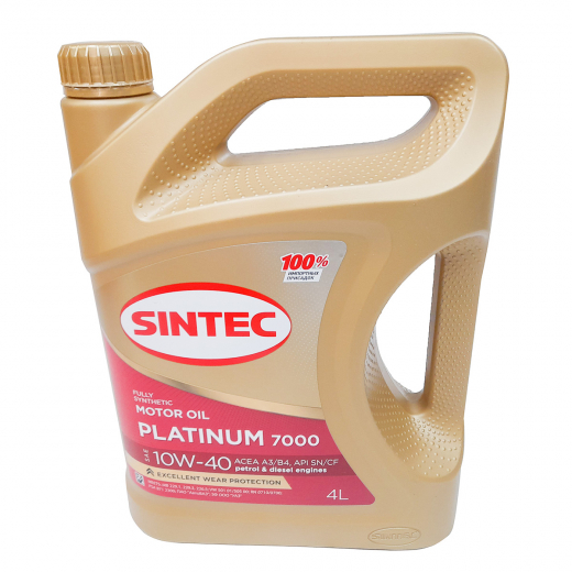 Масло моторное полусинтетическое 10W40 SINTEC PLATINUM . ACEA A3/B4 . API SN/CF 4л.