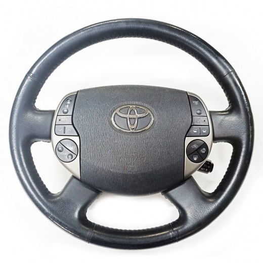 Руль Toyota Prius '03-'09 Airbag (4 луча, кожа, круиз, кнопки аудио) контрактный