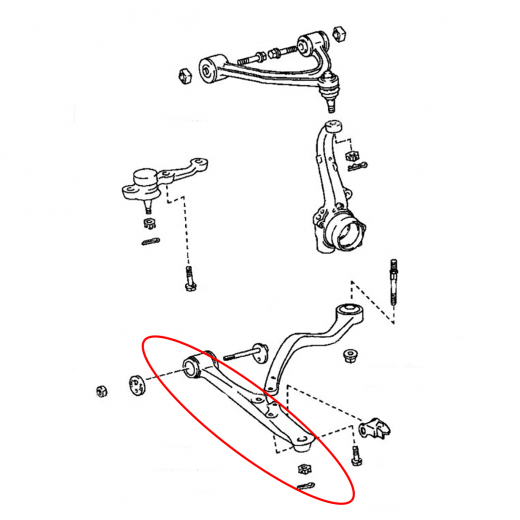 Рычаг передний Lexus GS/ Toyota Aristo '97-'05/ Soarer '01-'05/ Majesta '99-'04 правый нижний прямой 2WD контрактный