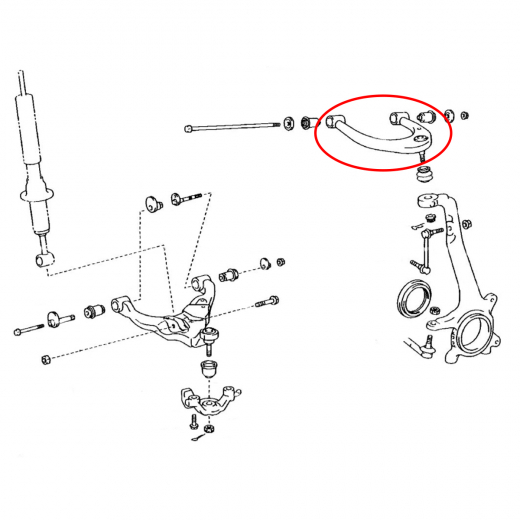 Рычаг передний Lexus GX '01-'17/ Toyota Land Cruiser Prado '02-'17/ FJ Cruiser '10-'17/ 4Runner '02-'13/ Hilux Surf '02-'09 правый верхний контрактный