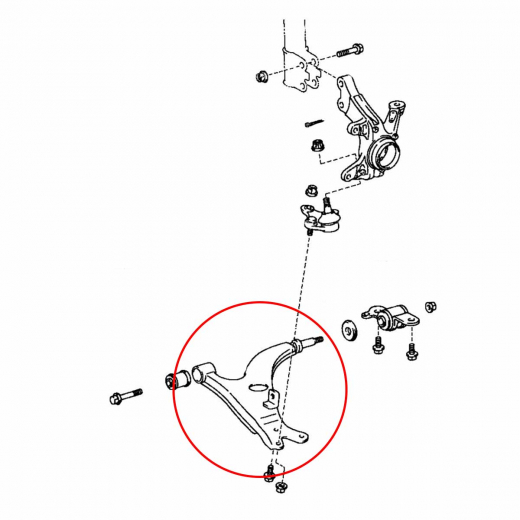 Рычаг передний Toyota Rav4 Type G/ EU-spec '94-'00 правый нижний линк (яйцо) 12 мм контрактный
