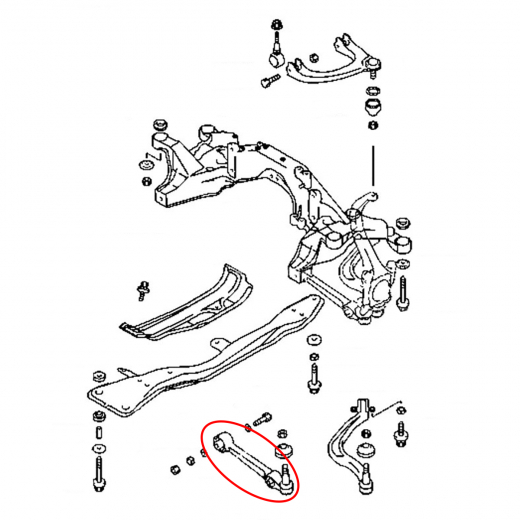 Рычаг передний Mitsubishi Diamante '94-'05 нижний прямой с шаровой контрактный