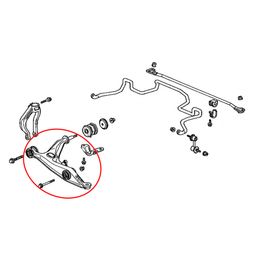 Рычаг передний Honda Civic '95-'00/ Domani '97-'01/ Integra SJ '96-'01/ Orthia '96-'02/ Isuzu Gemini '97-'00 левый нижний под линк контрактный