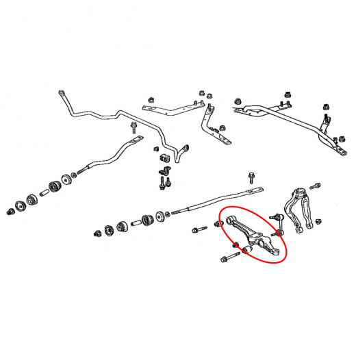 Рычаг передний Honda Inspire/ Saber '98-'03/ Accord '98-'03/ Avancier '99-'03 правый нижний поперечный 2WD контрактный