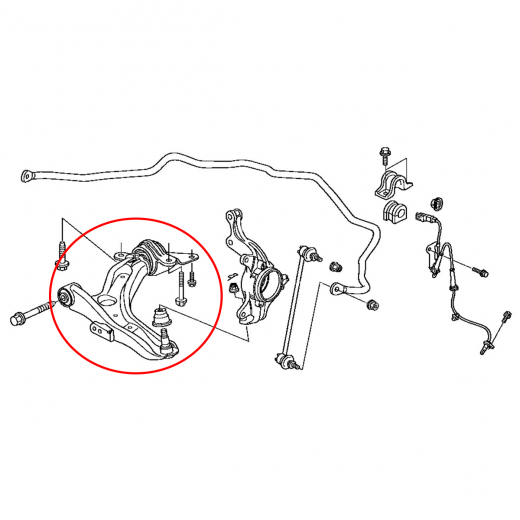 Рычаг передний Honda Freed '08-'16/ Insight '09-'14/ Jazz '09-'13/ Fit Shuttle '11-'15/ Freed Spike '10-'16/ Fit '07-'13 правый нижний контрактный