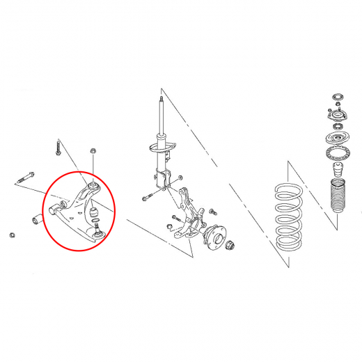 Рычаг передний Suzuki Escudo/ Grand Vitara '05-'15 правый нижний контрактный