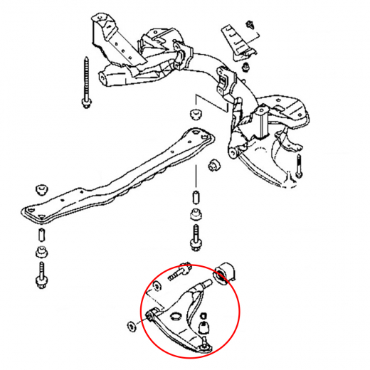 Рычаг передний Mitsubishi Mirage/ Lancer '95-'00 правый нижний FEBEST