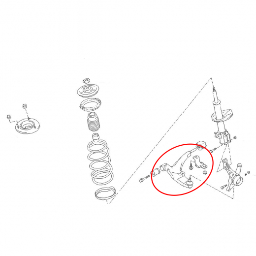 Рычаг передний Suzuki Cultus '95-'02 левый нижний AKITAKA