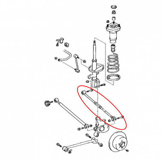 Рычаг задний Lexus ES/ Toyota Windom/ Camry '01-'06/ RX '97-'08/ Harrier '97-'12/ Kluger/ Highlander '00-'07 нижний поперечный регулируемый 2WD контрактный
