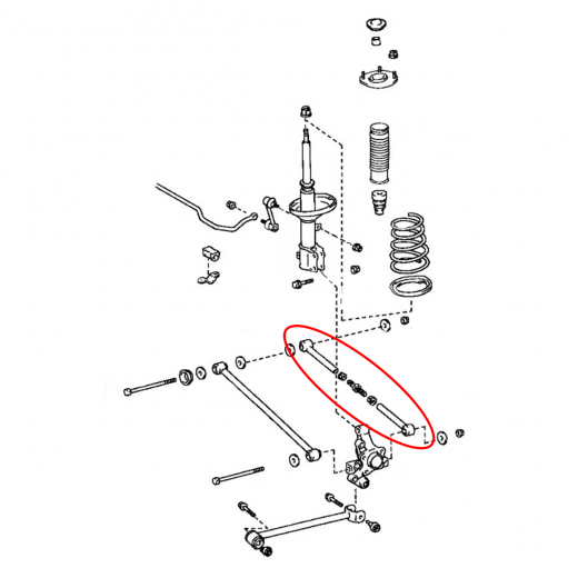 Рычаг задний Toyota Levin/ Trueno '91-'00/ Marino/ Ceres '92-'98/ Carib '95-'02/ Corolla/ Sprinter '91-'02/ Spacio '97-'01 нижний поперечный регулируемый 2WD контрактный