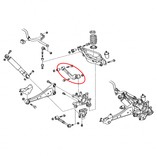 Рычаг задний Toyota Rav4 '05-'16/ Vanguard '07-'13/ Rav4 '12-'19/ Lexus Nx '14-'19 левый верхний контрактный