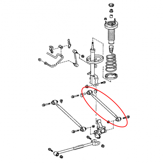 Рычаг задний Toyota Camry '01-'06 нижний поперечный регулируемый 4WD контрактный