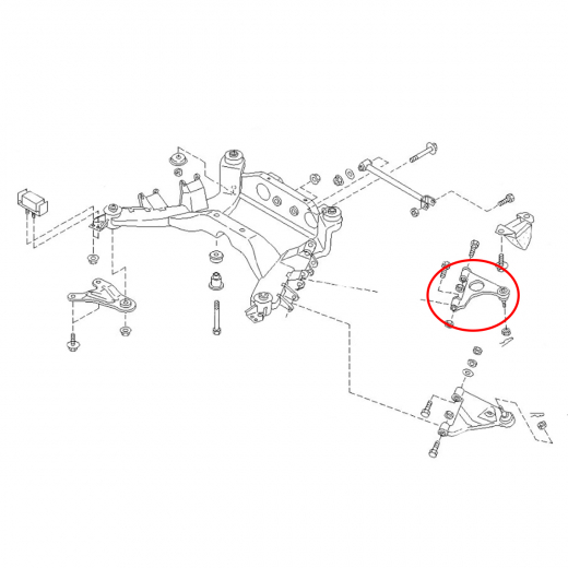 Рычаг задний Nissan Presage/ Bassara '99-'03 левый верхний с шаровой 4WD контрактный