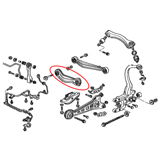 Рычаг задний Honda Ascot/ Rafaga '93-'97/ Inspire/ Saber '95-'98 правый нижний поперечный регулируемый 2WD контрактный