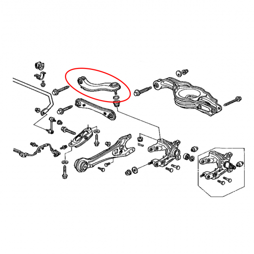 Рычаг задний Honda Odyssey '94-'03/ S-MX/ Stepwgn '96-'02 правый верхний с шаровой контрактный