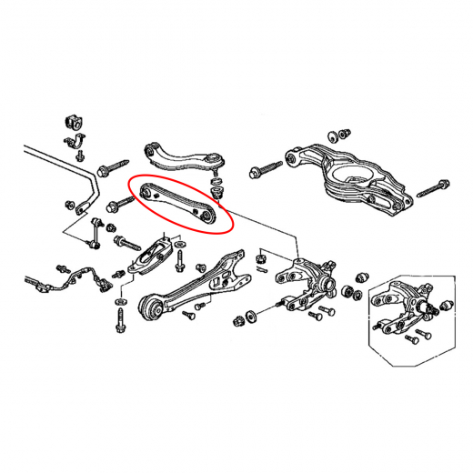 Рычаг задний Honda Odyssey '94-'03/ S-MX '96-'02/ Stepwgn '96-'05 нижний поперечный контрактный