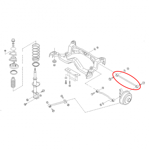 Рычаг задний Nissan Sunny/ Pulsar '90-'00/ Rasheen '94-'00 нижний поперечный регулируемый контрактный