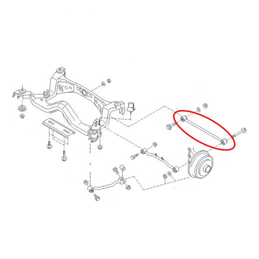 Рычаг задний Nissan Sunny '98-'04/ Bluebird Sylphy '00-'06 нижний поперечный регулируемый 4WD контрактный