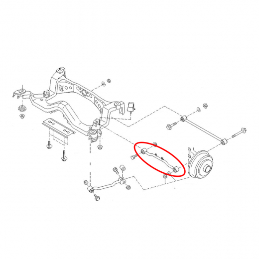 Рычаг задний Nissan Sunny '98-'04/ Bluebird Sylphy '00-'06 нижний поперечный 4WD контрактный