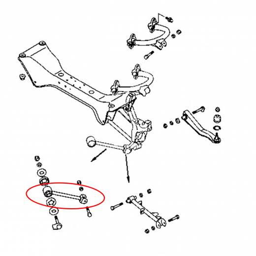 Рычаг задний Mitsubishi Diamante '94-'05/ Galant/ Legnum '96-'05 нижний продольный контрактный