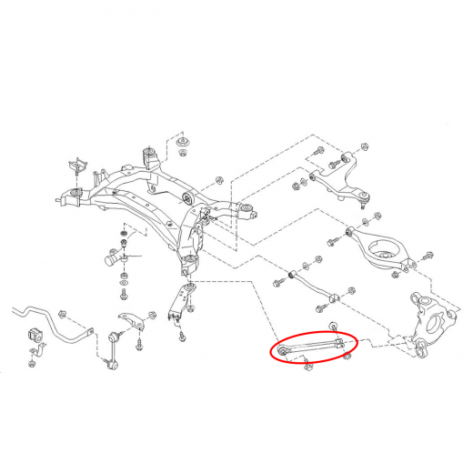 Рычаг задний Nissan Skyline '01-'06/ Stagea '01-'07 нижний продольный FEBEST