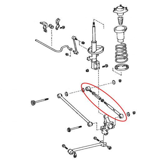 Рычаг задний Toyota Vista/ Camry/ Prominent '90-'94 нижний поперечный регулируемый 2WD FEBEST
