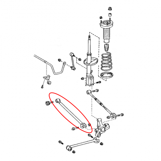 Рычаг задний Lexus ES '06-'12/ Toyota Avalon '05-'15/ Camry '06-'17 нижний поперечный 2WD FEBEST