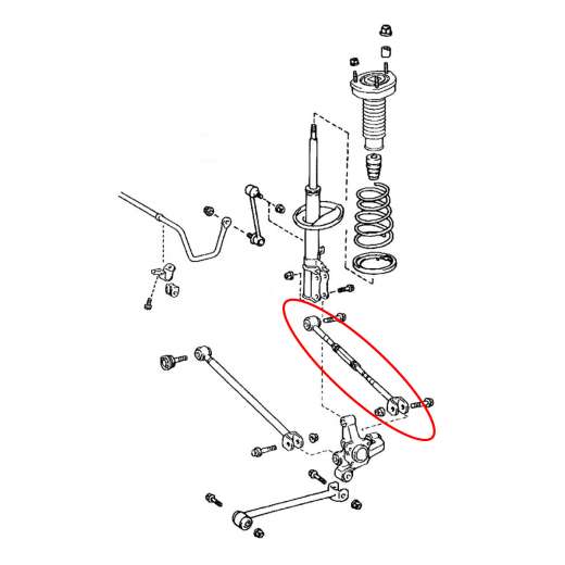 Рычаг задний Lexus ES '06-'12/ Toyota Avalon '05-'15/ Camry '06-'17 правый нижний поперечный регулируемый 2WD R8