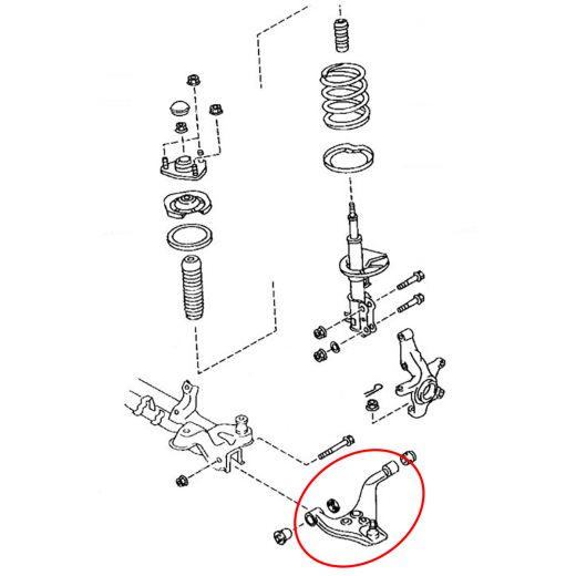 Рычаг передний Mazda Bongo Friendee '95-'05 левый нижний контрактный