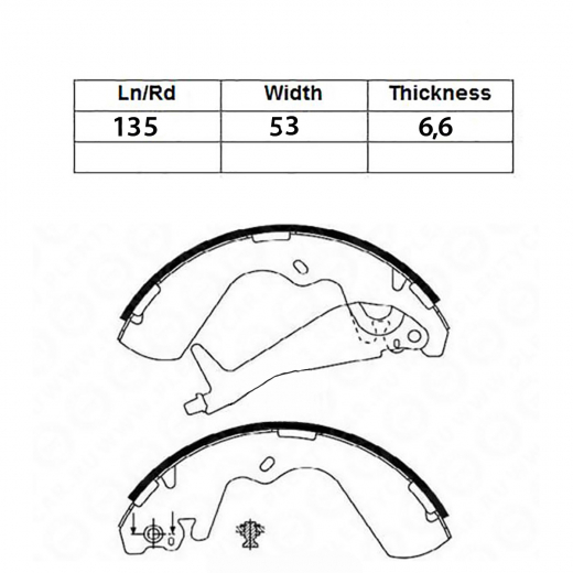 Колодки тормозные задние Mando MLH-07 барабанные