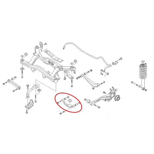 Рычаг задний Subaru Legacy Lancaster/ Outback '97-'09 правый верхний 4WD контрактный