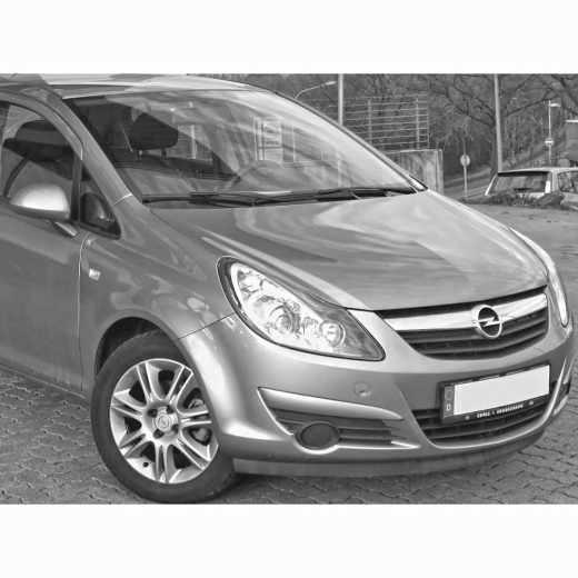 Накладка бампера (губа) Opel Corsa '06-'14 передняя правая низ API (Тайвань) 