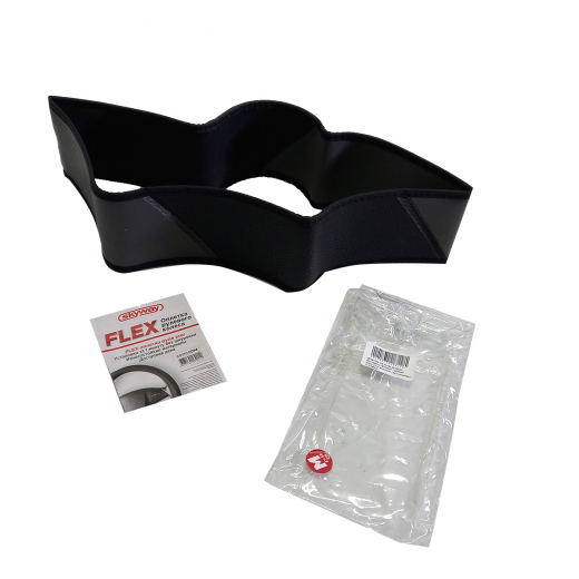 Оплетка на руль черный/ серый FLEX-13 M экокожа , без шнуровки Skyway S01109014