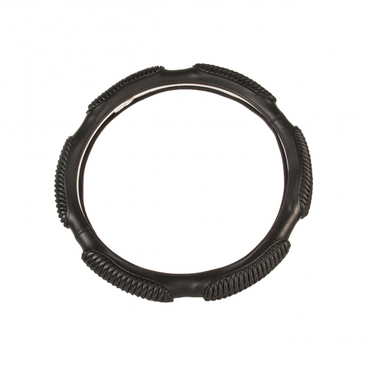 Оплетка на руль черный XL экокожа 6 подушечек Skyway S01102225