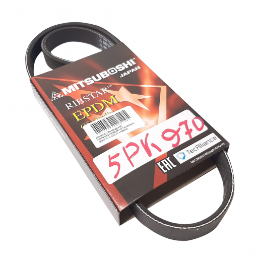 Ремень приводной поликлиновый (5x970мм.) Mitsuboshi 5PK970
