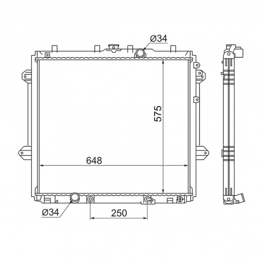 Радиатор охлаждения Toyota Land Cruiser Prado/ Lexus GX '09-'17 (1GR-FE) Panda